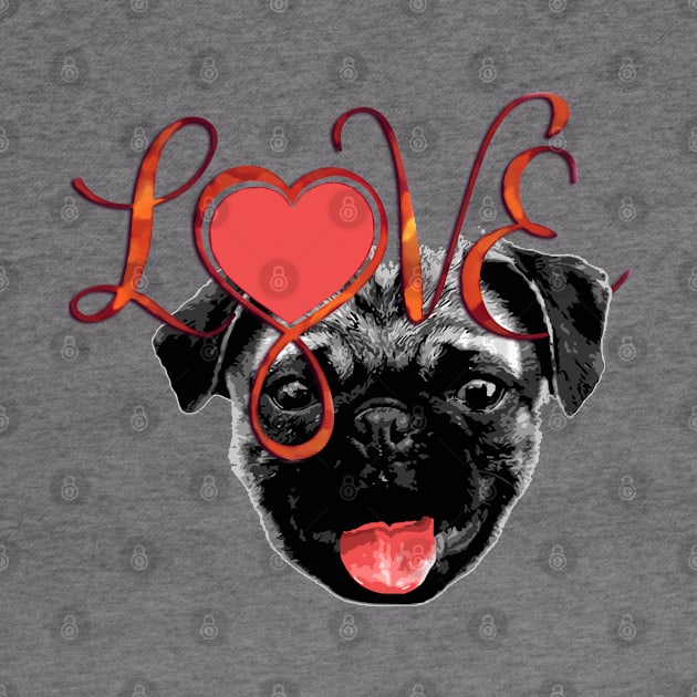 Infinity Love Heart Lemniscate PUG DOG by EDDArt